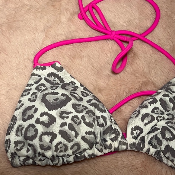 OP Pink and Gray Leopard Bikini - Picture 3 of 5